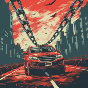 Привязанный автомобиль просят ключа