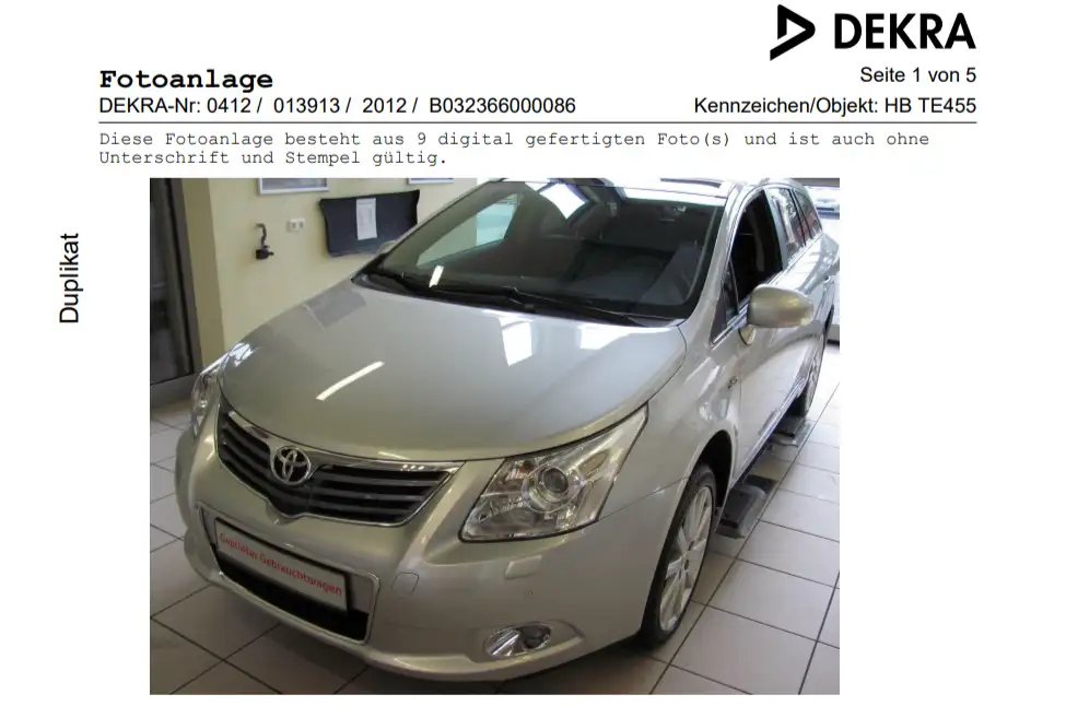Экспертиза Toyota Avensis